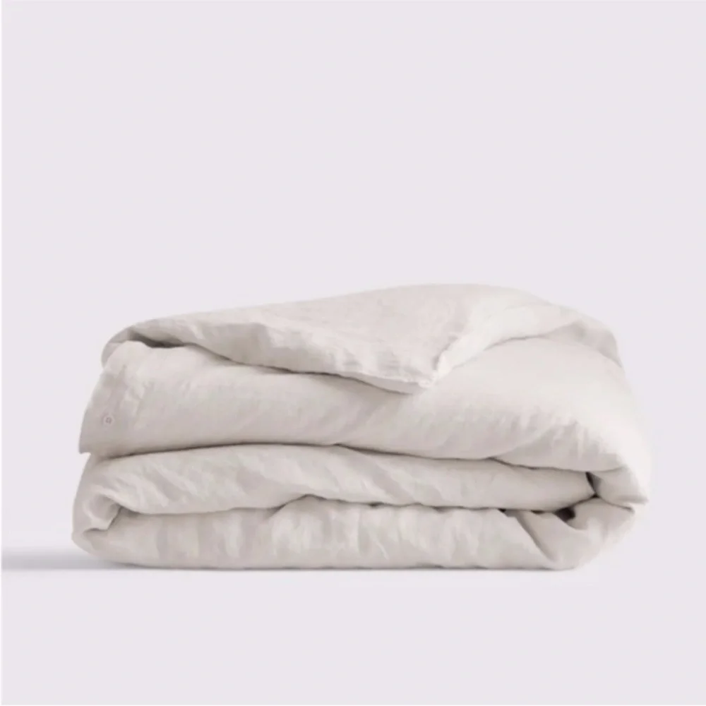 Quince European Linen Twin Duvet Cover in Sand (Tan)